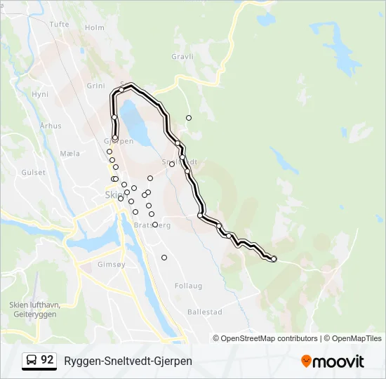 92 Bus Line Map