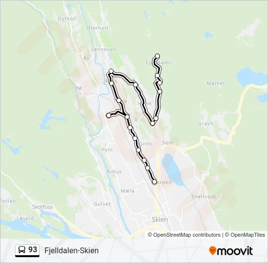 93 Bus Line Map