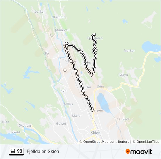 93 bus Line Map