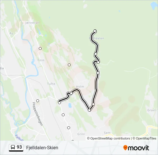 93 Bus Line Map