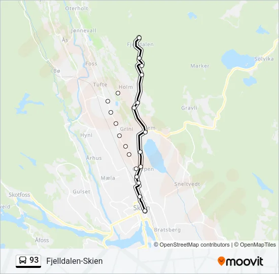 93 Bus Line Map