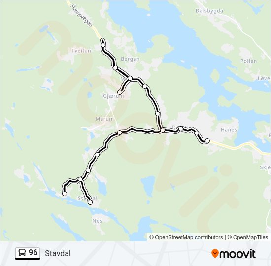 96 bus Line Map