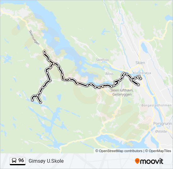 96 bus Line Map