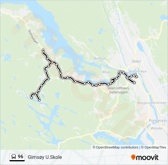 96 Bus Line Map