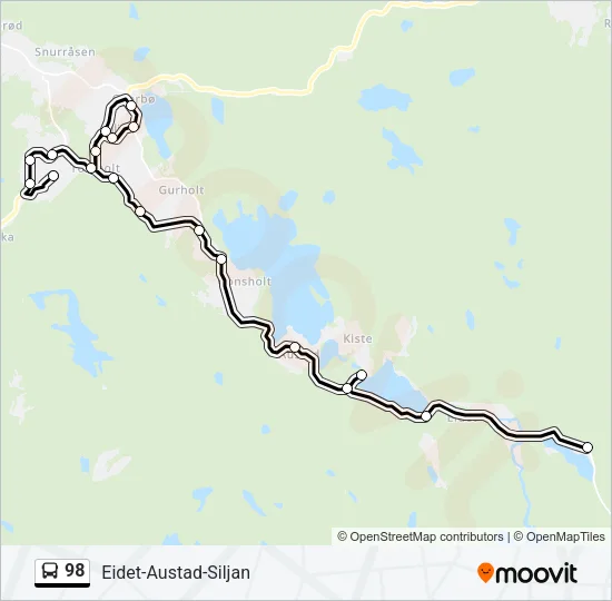 98 Bus Line Map