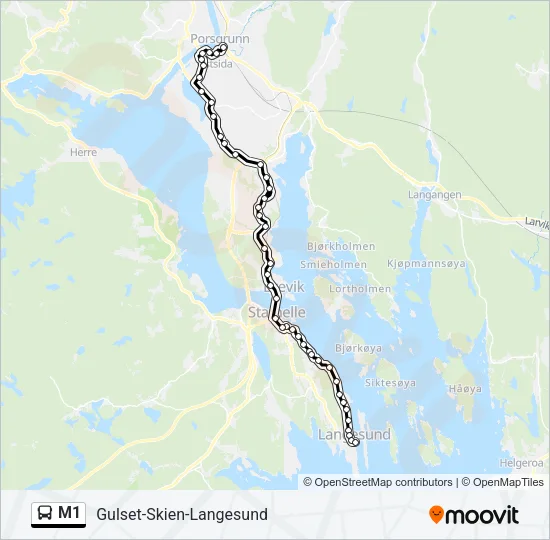 M1 buss Linjekart