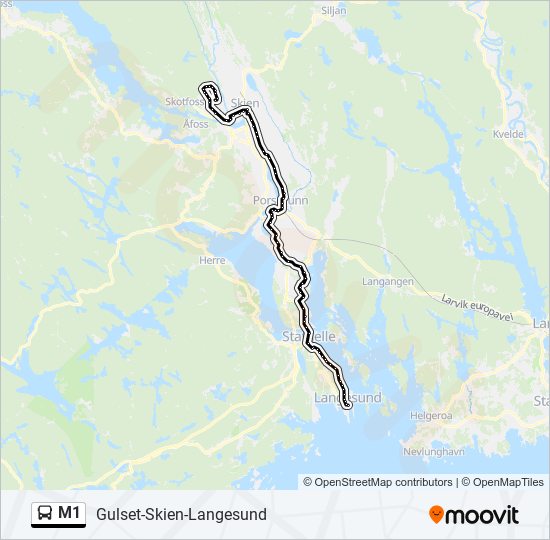 M1 bus Line Map