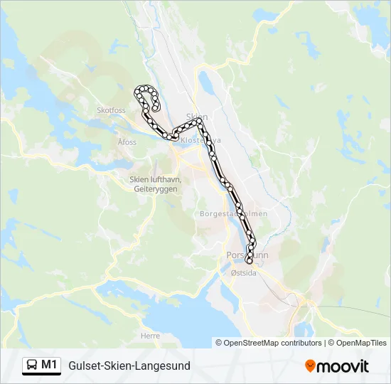 M1 buss Linjekart