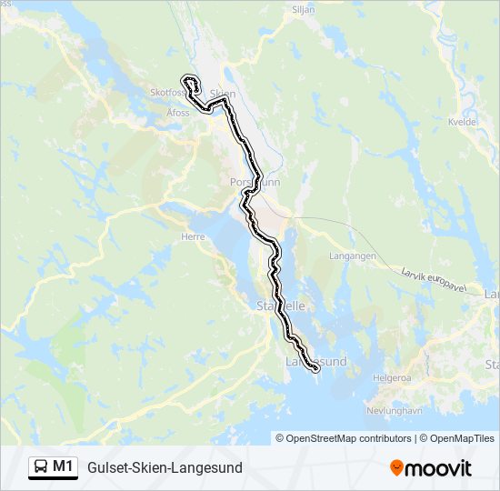 M1 bus Line Map