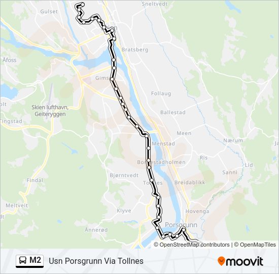 M2 Bus Line Map
