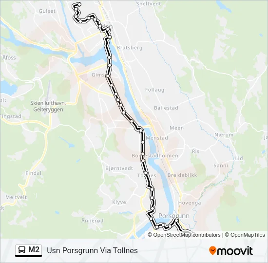 M2 Bus Line Map