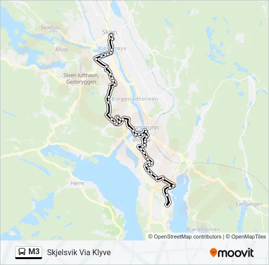 M3 Bus Line Map