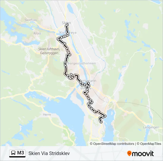 M3 Bus Line Map