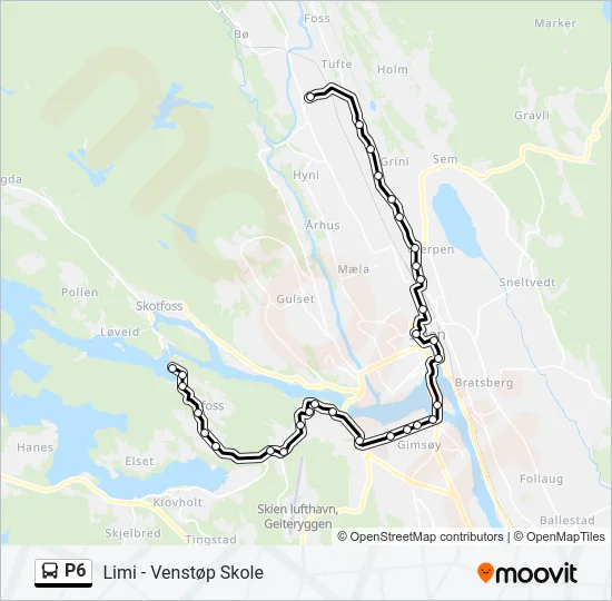 P6 Bus Line Map
