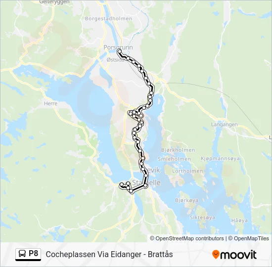 P8 Bus Line Map