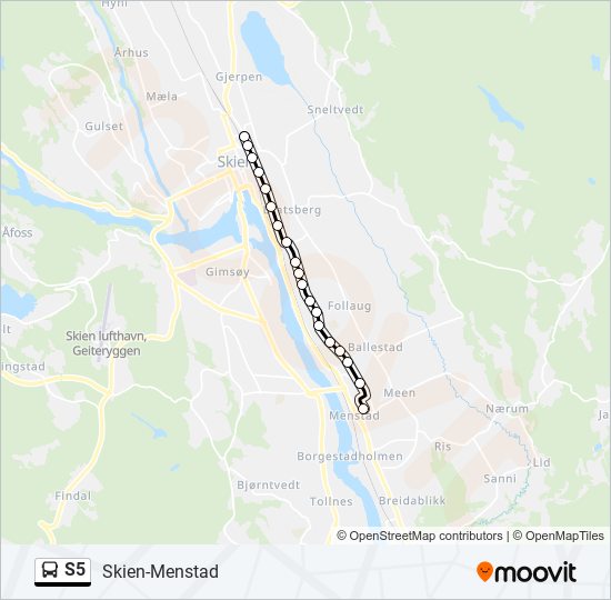 S5 bus Line Map