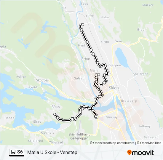 S6 Bus Line Map