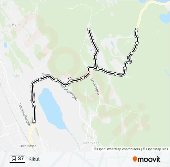 S7 buss Linjekart