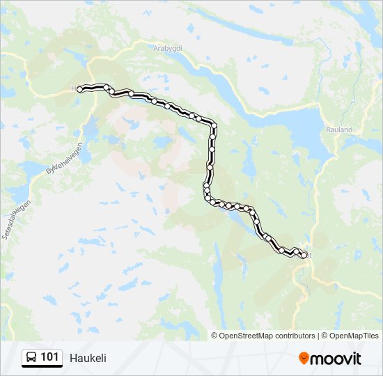 101 bus Line Map