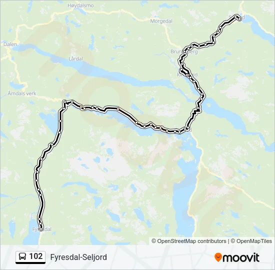 102 Bus Line Map