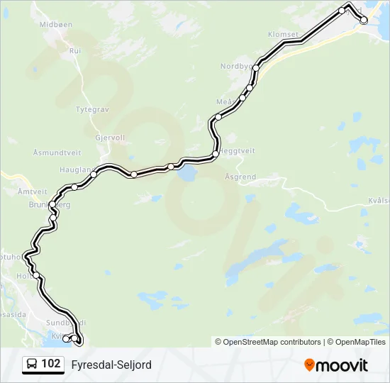 102 Bus Line Map