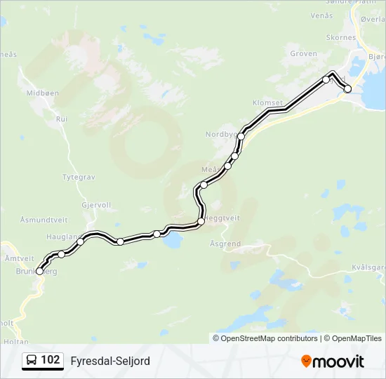 102 Bus Line Map