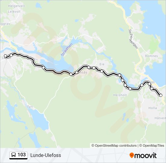 103 Bus Line Map