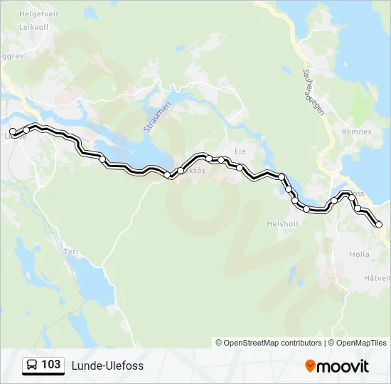 103 Bus Line Map
