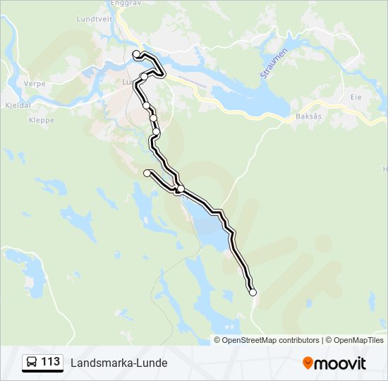 113 bus Line Map