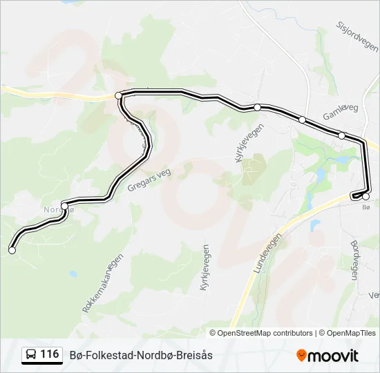 116 Bus Line Map