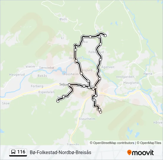 116 Bus Line Map