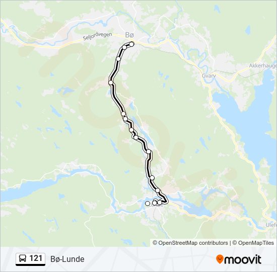 121 bus Line Map