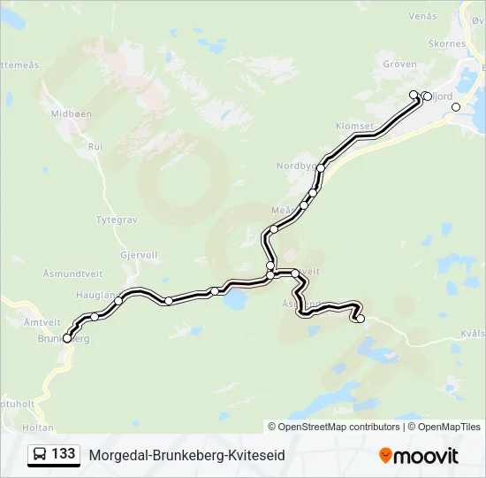 133 Bus Line Map
