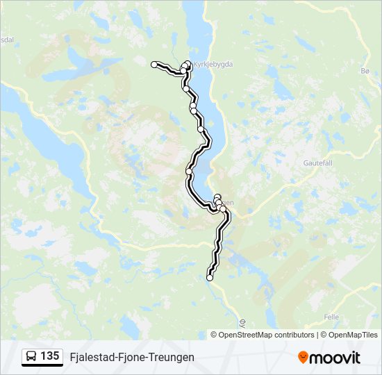 135 bus Line Map