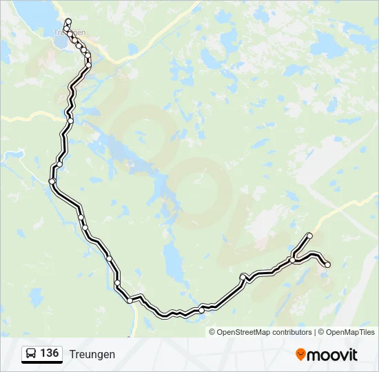 136 buss Linjekart