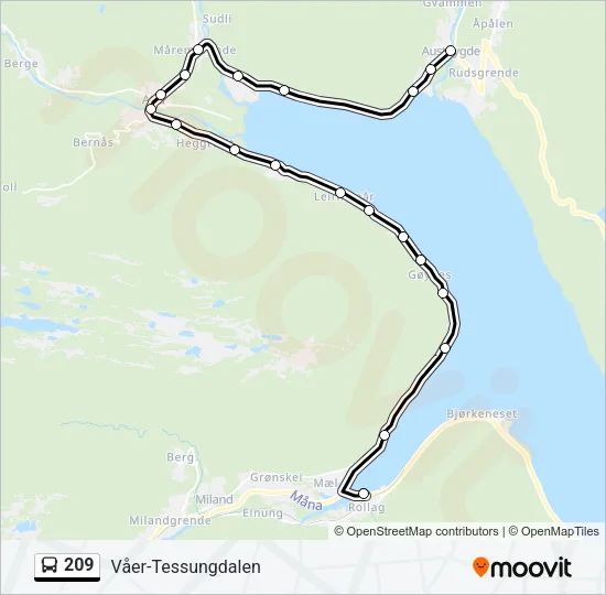 209 Bus Line Map