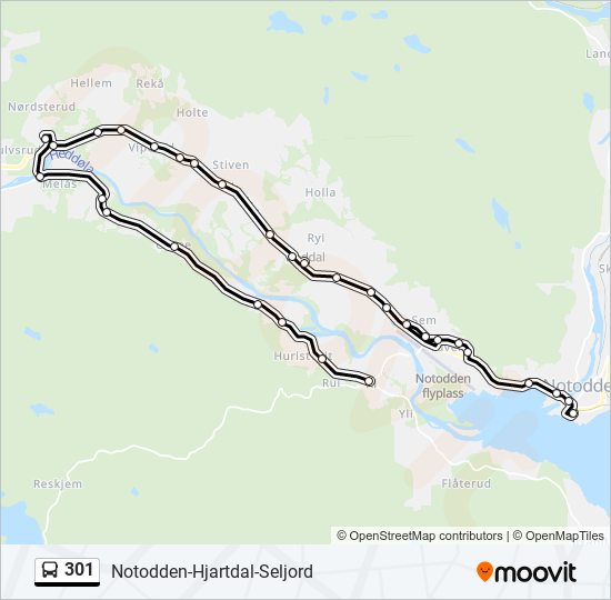 301 bus Line Map