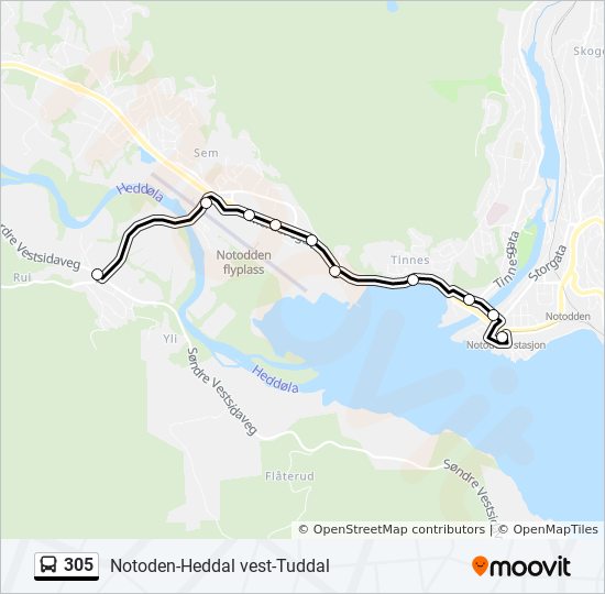 305 bus Line Map