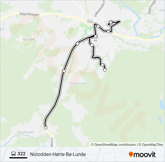 322 bus Line Map