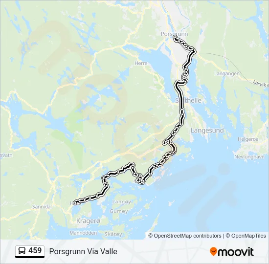 459 Bus Line Map