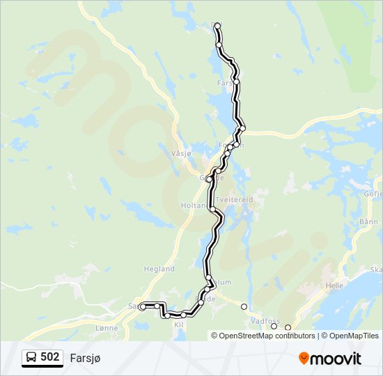 502 bus Line Map