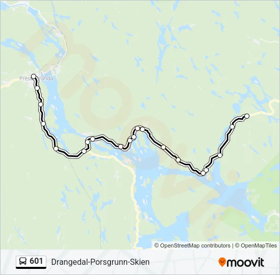 601 Bus Line Map