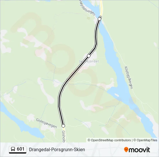 601 Bus Line Map