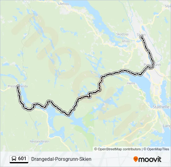 601 Bus Line Map