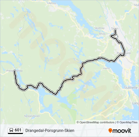 601 Bus Line Map