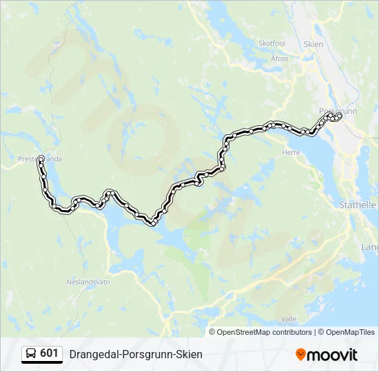 601 Bus Line Map