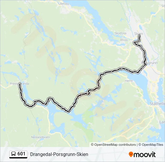 601 Bus Line Map