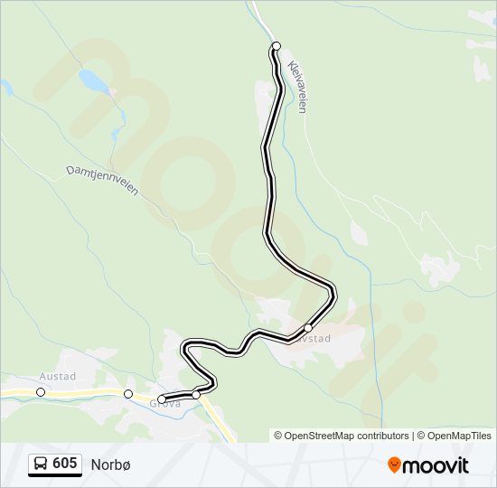 605 bus Line Map