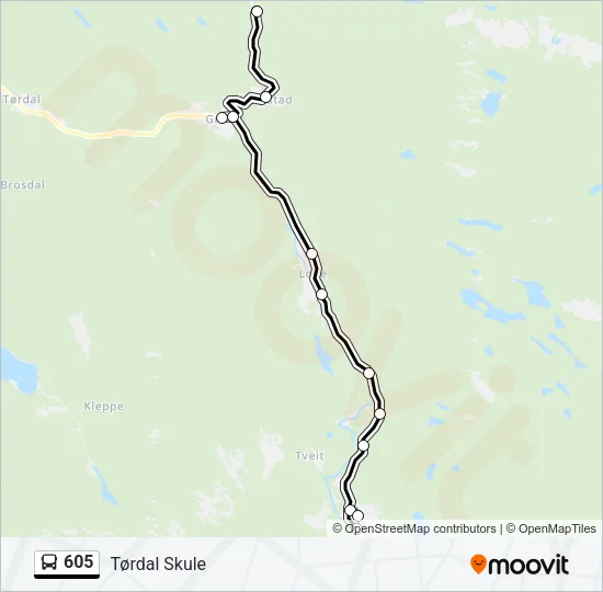 605 Bus Line Map