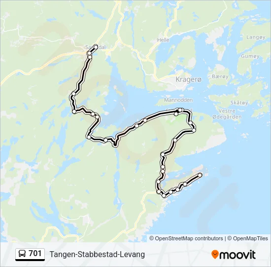 701 Bus Line Map